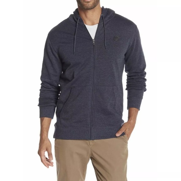 Volcom full zip fleece hoodie navy mens large NWT - Picture 1 of 4